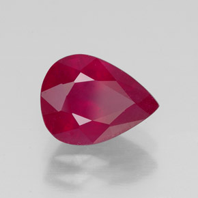 Rubis rouge naturelle en forme de poire, 2,21 ct, SI