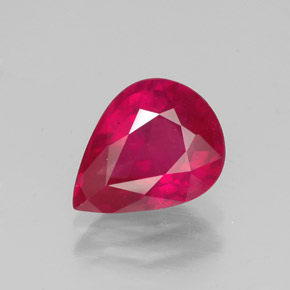 Rubis rouge naturelle en forme de poire, 1,83 ct, VS-SI