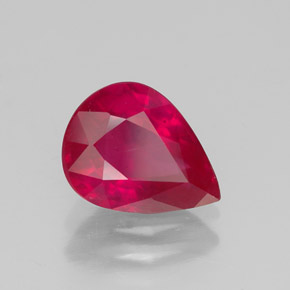 Rubis rouge naturelle en forme de poire, 1,83 ct, VS-SI