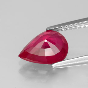 Rubis rouge naturelle en forme de poire, 1,83 ct, VS-SI
