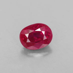 Rubis rouge naturelle coupe ovale, 0,97 ct, VS-SI