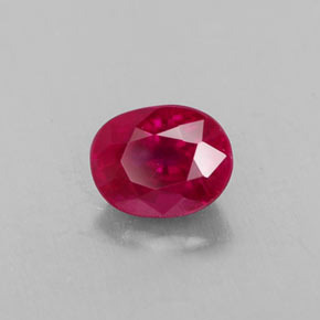 Rubis rouge naturelle coupe ovale, 0,97 ct, VS-SI