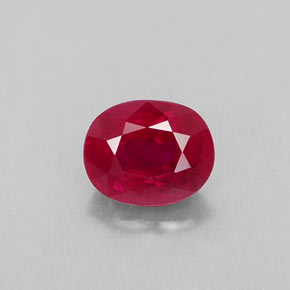 Rubis rouge naturelle coupe ovale, 1,03 ct, VS-SI