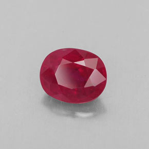 Rubis rouge naturelle coupe ovale, 1,03 ct, VS-SI