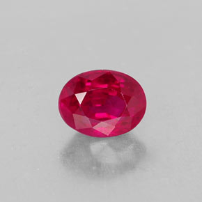Rubis rouge naturelle coupe ovale, 0,86 ct, VS-SI