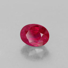 Rubis rouge naturelle coupe ovale, 0,86 ct, VS-SI