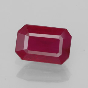 Rubis rouge naturelle taille émeraude, 1,49 ct, SI