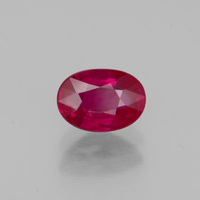 Rubis rouge naturelle coupe ovale, 0,95 ct, VS-SI