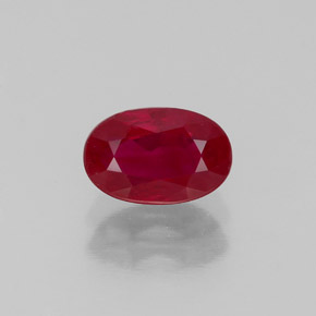 Rubis rouge naturelle coupe ovale, 1,11 ct, VS-SI