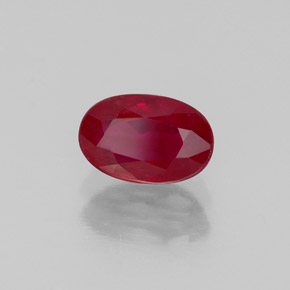 Rubis rouge naturelle coupe ovale, 1,11 ct, VS-SI