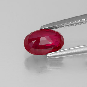 Rubis rouge naturelle coupe ovale, 1,11 ct, VS-SI