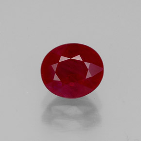 Rubis rouge naturelle coupe ovale, 1,43 ct, VS-SI