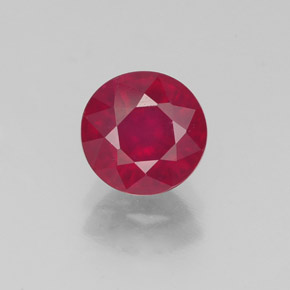 Rubis rouge naturelle coupe roude, 1,87 ct, VS-SI