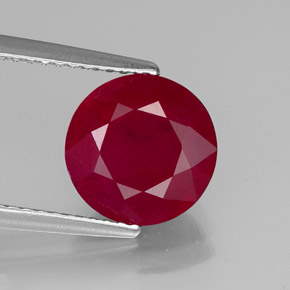 Rubis rouge naturelle coupe roude, 3,37 ct, VS-SI