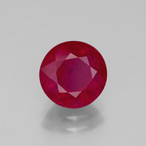 Rubis rouge naturelle coupe roude, 2,58 ct, SI