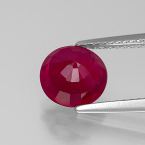Rubis rouge naturelle coupe roude, 2,58 ct, SI