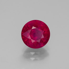 Rubis rouge naturelle coupe roude, 1,87 ct, VS-SI