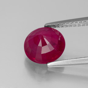 Rubis rouge naturelle coupe roude, 2,79 ct, VS-SI