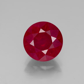 Rubis rouge naturelle coupe roude, 2,84 ct, VS-SI