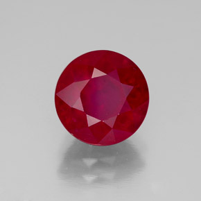 Rubis rouge naturelle coupe roude, 2,84 ct, VS-SI