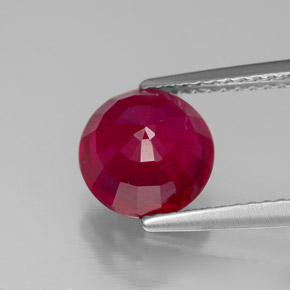 Rubis rouge naturelle coupe roude, 2,84 ct, VS-SI