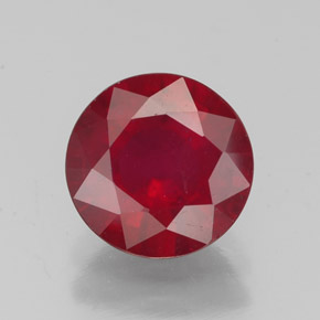 Rubis rouge naturelle coupe roude, 2,35 ct, VS-SI
