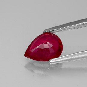 Rubis rouge naturelle en forme de poire, 1,31 ct, VS-SI