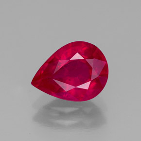 Rubis rouge naturelle en forme de poire, 1,96 ct, VS-SI