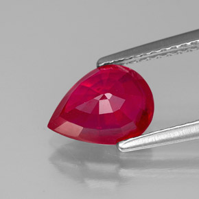 Rubis rouge naturelle en forme de poire, 1,96 ct, VS-SI
