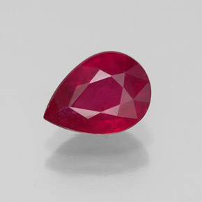 Rubis rouge naturelle en forme de poire, 1,55 ct, VS-SI