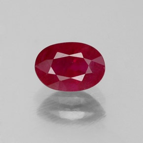 Rubis rouge naturelle coupe ovale, 1,07 ct, SI