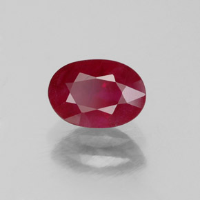Rubis rouge naturelle coupe ovale, 1,07 ct, SI