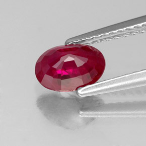 Rubis rouge naturelle coupe ovale, 1,07 ct, SI