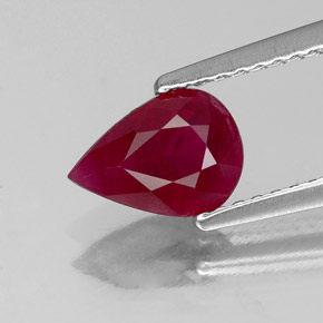 Rubis rouge naturelle en forme de poire, 1,16 ct, SI