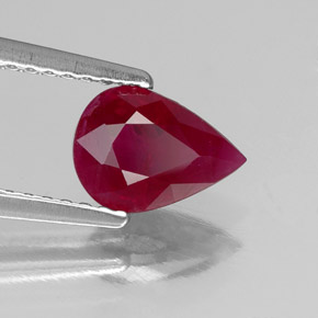 Rubis rouge naturelle en forme de poire, 1,16 ct, SI