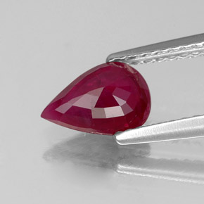 Rubis rouge naturelle en forme de poire, 1,16 ct, SI