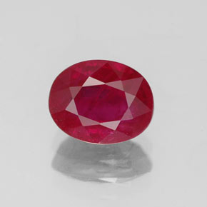 Rubis rouge naturelle coupe ovale, 1,53 ct, VS-SI
