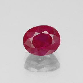 Rubis rouge naturelle coupe ovale, 2,10 ct, VS-SI