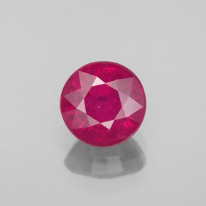 Rubis rouge naturelle coupe roude, 1,70 ct, VS-SI