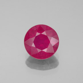 Rubis rouge naturelle coupe roude, 1,63 ct, VS-SI