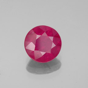 Rubis rouge naturelle coupe roude, 1,63 ct, VS-SI