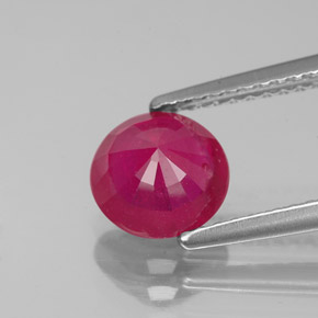 Rubis rouge naturelle coupe roude, 1,63 ct, VS-SI