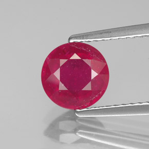 Rubis rouge naturelle coupe roude, 1,73 ct, VS-SI