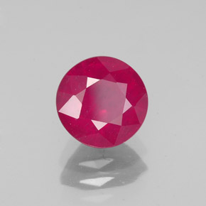 Rubis rouge naturelle coupe roude, 1,89 ct, VS-SI