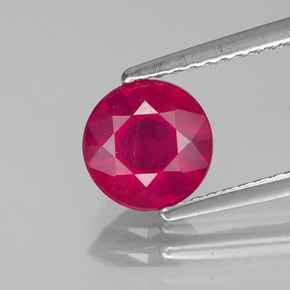 Rubis rouge naturelle coupe roude, 1,58 ct, VS-SI