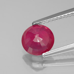 Rubis rouge naturelle coupe roude, 1,58 ct, VS-SI