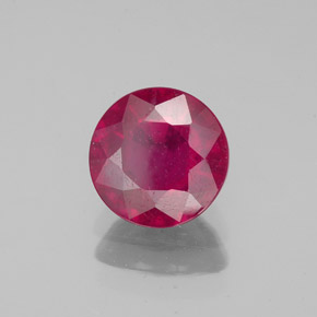 Rubis rouge naturelle coupe roude, 1,77 ct, VS-SI