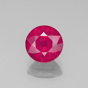 Rubis rouge naturelle coupe roude, 1,71 ct, VS-SI