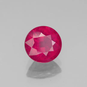 Rubis rouge naturelle coupe roude, 1,71 ct, VS-SI