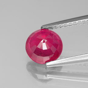 Rubis rouge naturelle coupe roude, 1,71 ct, VS-SI